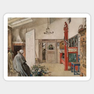 The Studio. From A Home by Carl Larsson Sticker